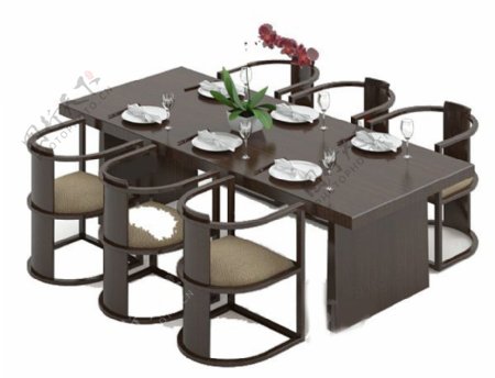 现代餐桌模型