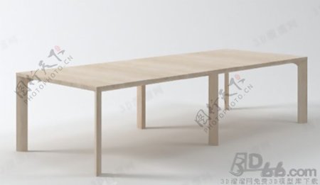 3D长条桌模型