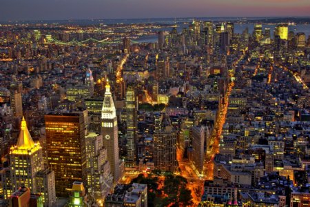纽约俯瞰全景城市摄影图片