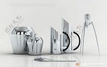 不锈钢餐具3d模型厨具餐具3d模型5
