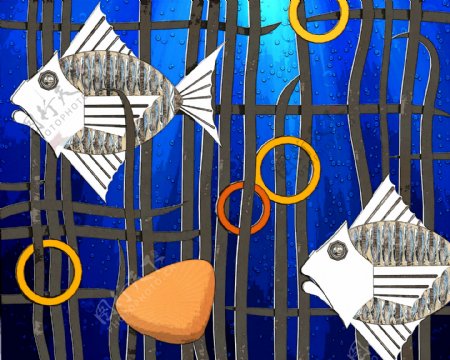 鱼的艺术装饰板