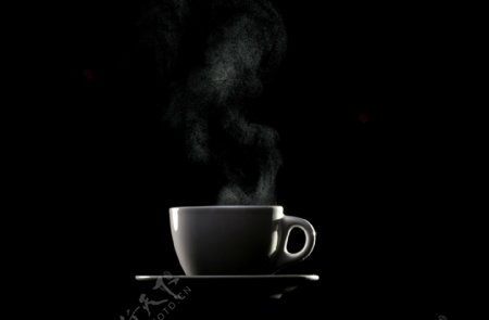 热气茶杯黑色咖啡杯