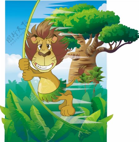 动物插画狮子图片