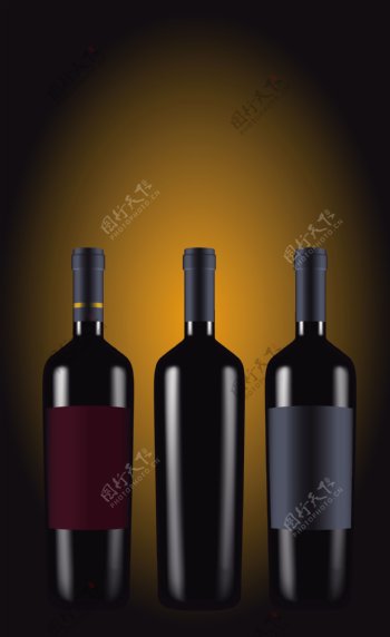 矢量素材葡萄和酒