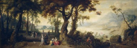 FranckenFransIIWildensJanPaisajeconMercurioyHerseCa.1635画家古典画古典建筑古典景物装饰画油画