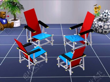 在SolidWorks的Rietveld椅