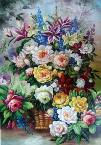 位图艺术效果油画植物花卉免费素材
