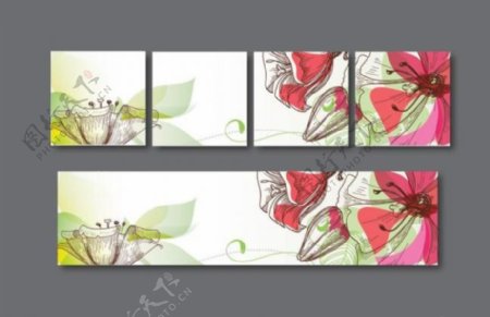 背景墙花卉装饰图片