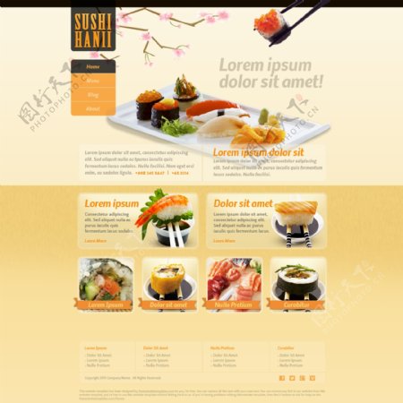 美食网站设计PSD模板