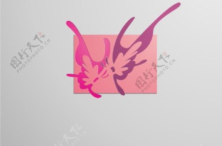 两只蝴蝶logo图片