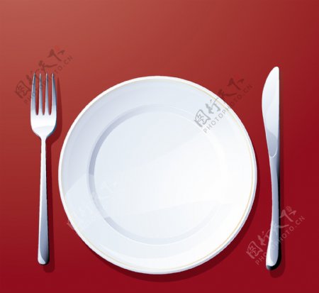矢量瓷盘餐具图片素材