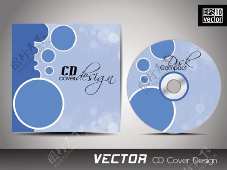 CD封面设计模板的演示空间复制和波浪的影响