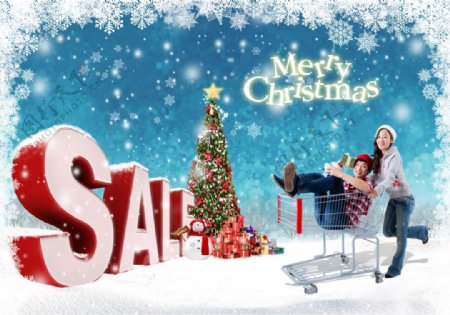 浪漫季节圣诞商业销售PSD