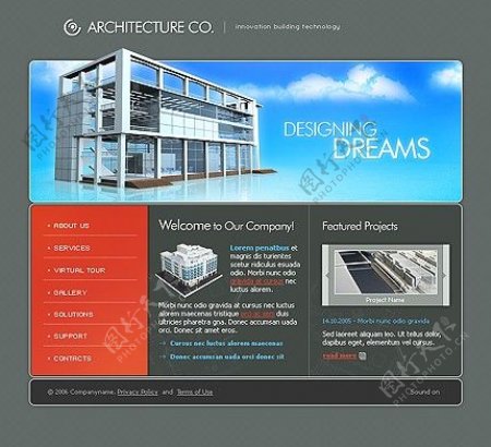 建筑设计公司flash网站模板