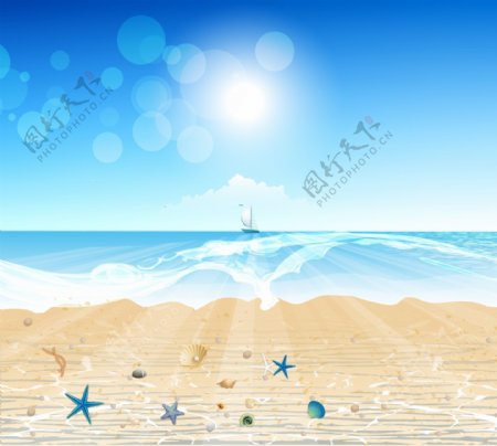 海洋背景沙滩图片