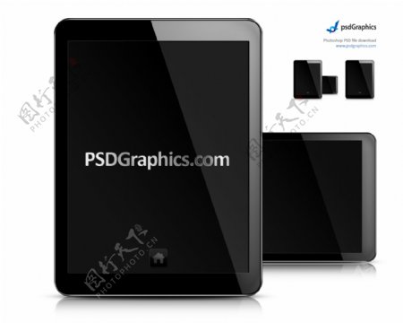 空白的屏幕平板电脑PSD模板
