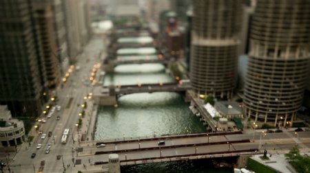 芝加哥河倾斜移位间隔股票视频视频免费下载
