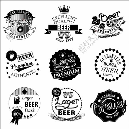 啤酒商标图标设计图片