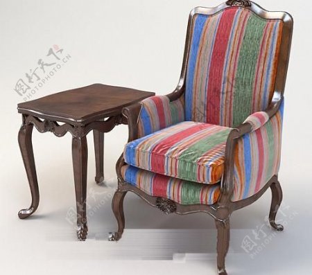 精致欧式家具椅子茶几组合图片