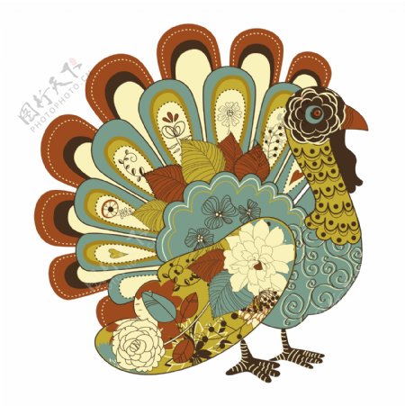 感恩节快乐美丽的土耳其卡
