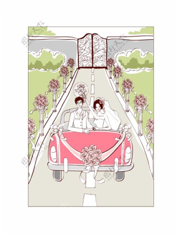清新淡雅的矢量插画20JPG附着缩略图的婚礼