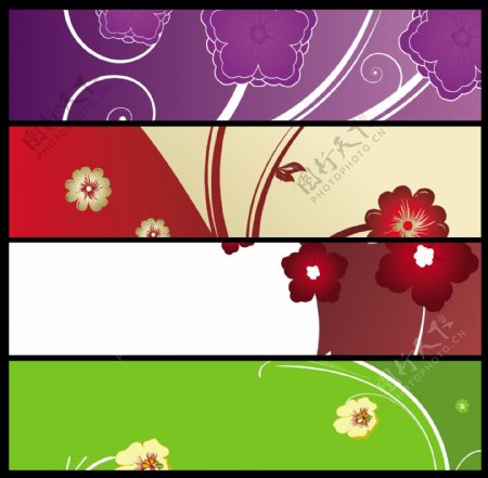 花纹花卉横幅图片