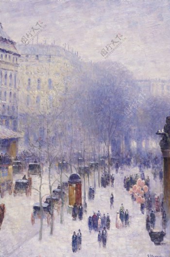 GailShermanCorbettABoulevardinParis02画家风景画静物油画建筑油画装饰画