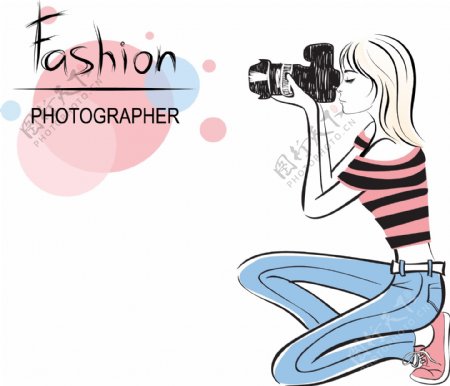 时尚女孩摄影师图片