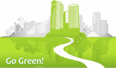绿色环保城市环保城市剪影图片