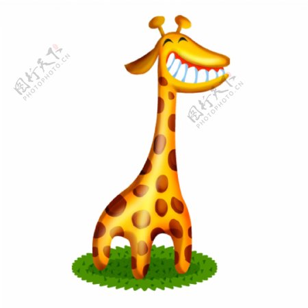 印花矢量图童装卡通动物动物长颈鹿免费素材