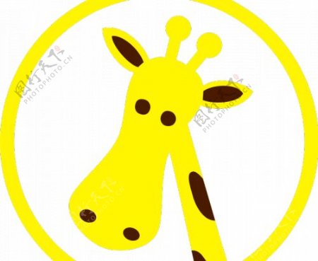 长颈鹿的头标志矢量图像