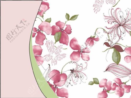 水彩花纹花卉PPT模板