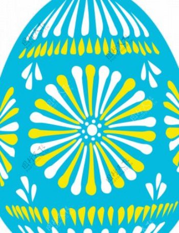 蓝色的复活节彩蛋的矢量插图