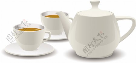 精致白瓷茶具