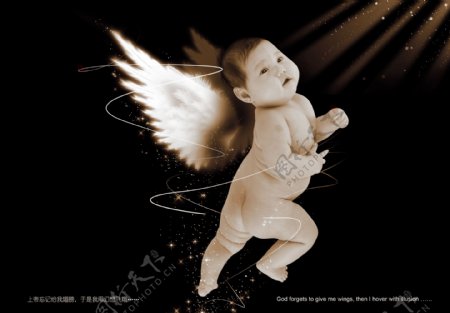 宝宝摄影梦想的翅膀图片