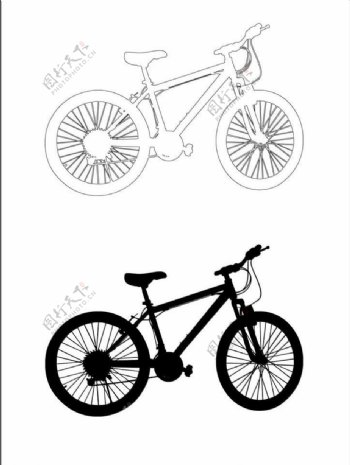 自行车轮廓图片