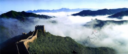 长城山自然景观风景名胜摄影图库云雾