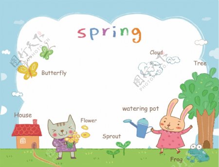 小动物春天学英语图片