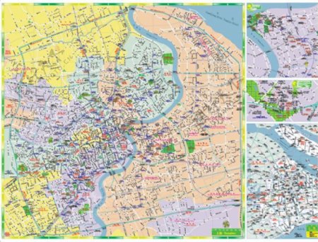 超级详细的矢量上海地图街道标志建筑都有PDF