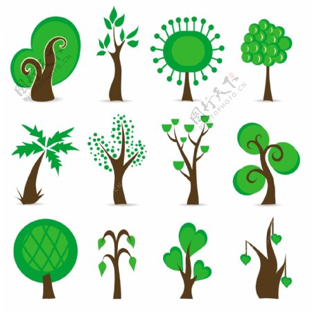 12绿色抽象树的符号向量