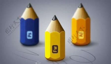 3彩色铅笔图标pngAdobe