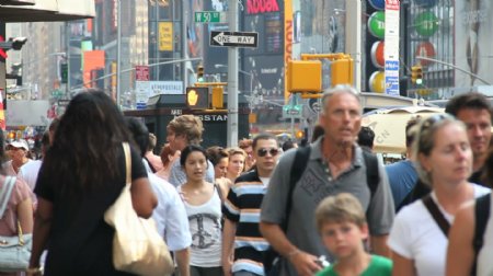 人们走在纽约股票5的录像视频免费下载