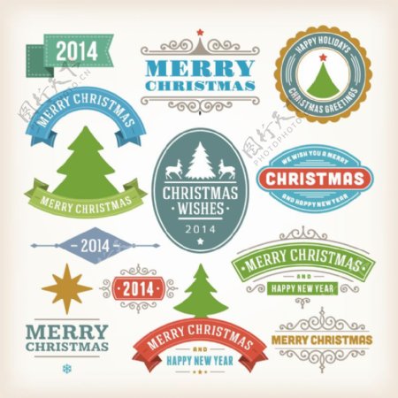 2014精美圣诞标签矢量素材
