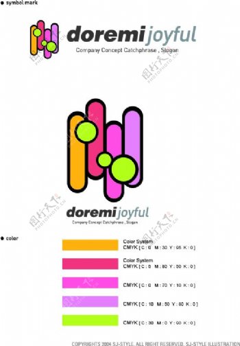 彩色LOGO设计标识设计VI识别系统