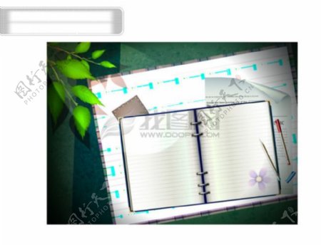 树叶叶子书籍笔记本记事本花朵矢量分层素材源文件韩国花纹图库