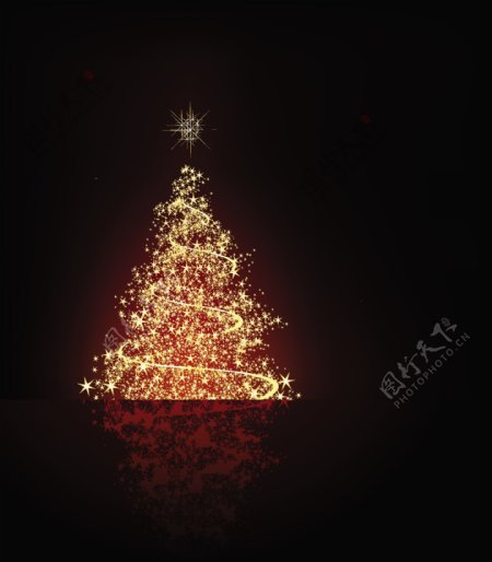 矢量素材璀璨的星光圣诞树