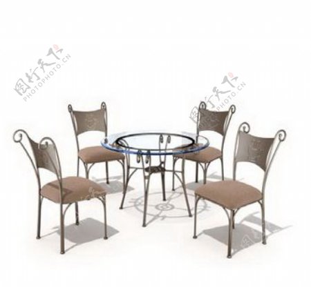 西餐厅桌椅3d模型家具图片27