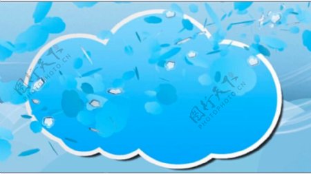多云层卡通动画展示ae模板