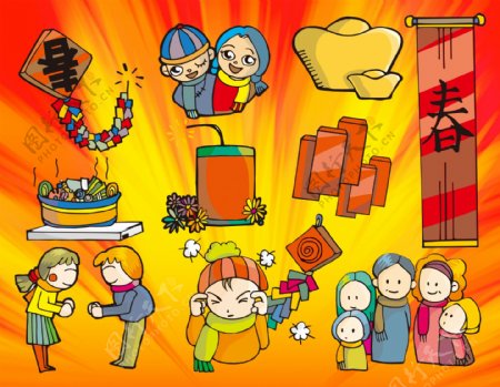 春节卡通素材图片