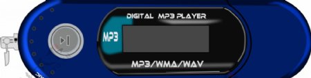 一个蓝色的MP3播放器插图矢量